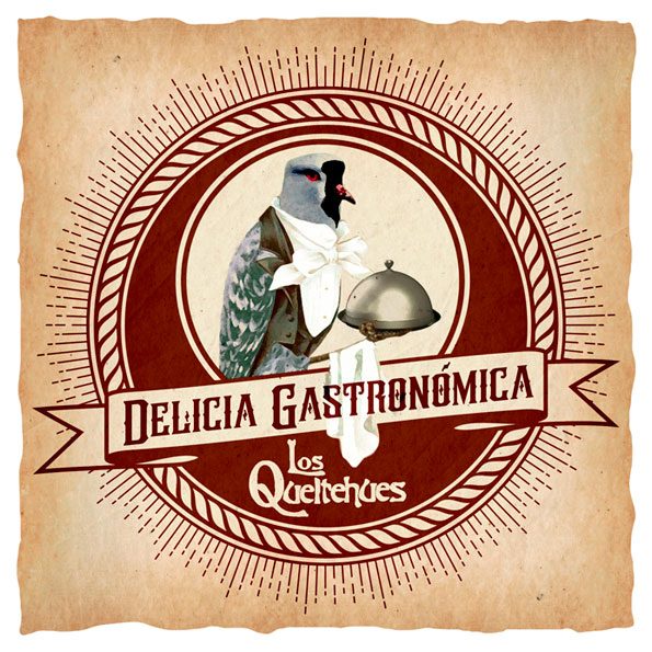 Carátula single digital Los Queltehues en Spotify, composición con ilustración vintage y tipografía retro 2022